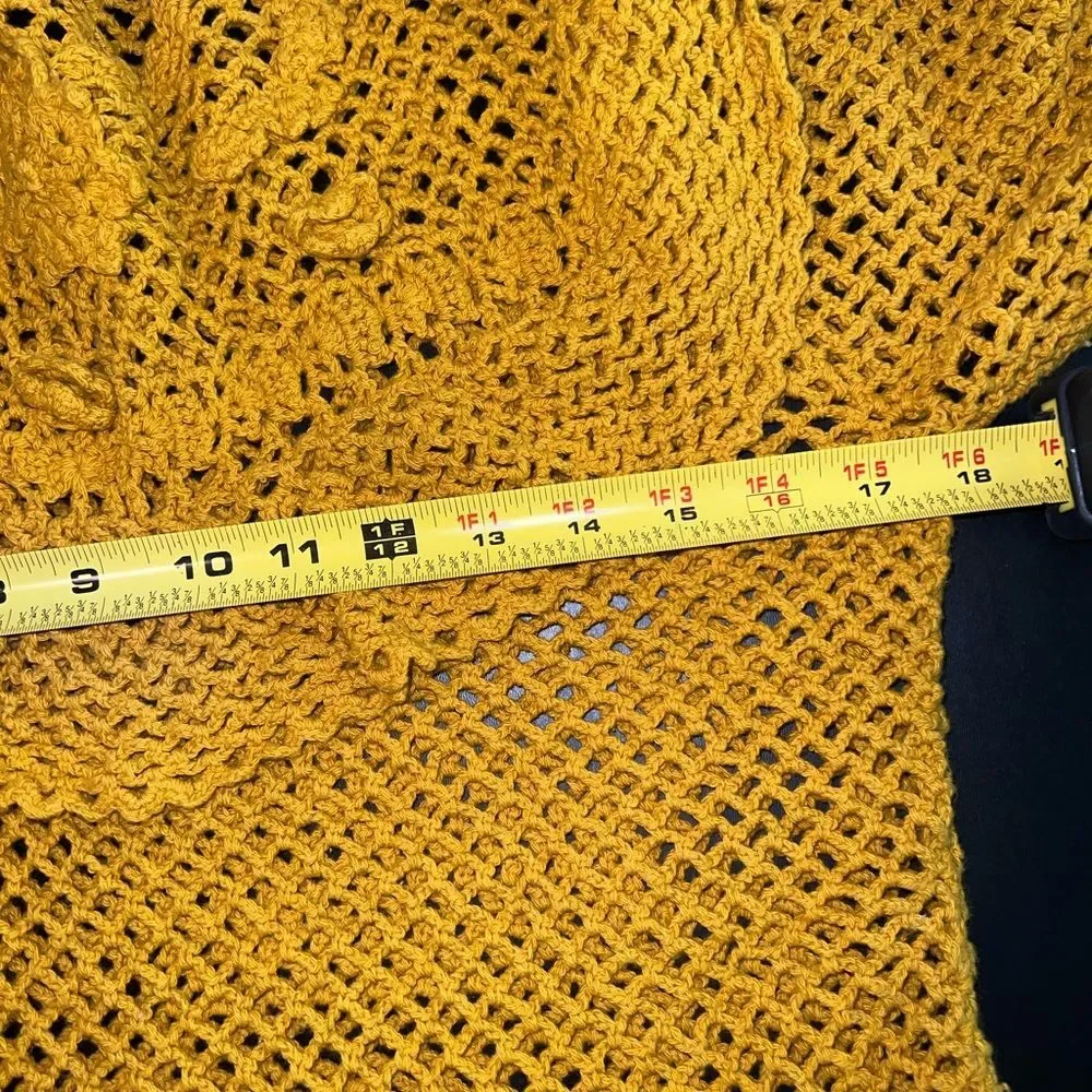 Zara Saffron Full Crochet Peplum Top Size Medium EUC boho festival